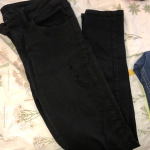 Black Distressed Jeggings